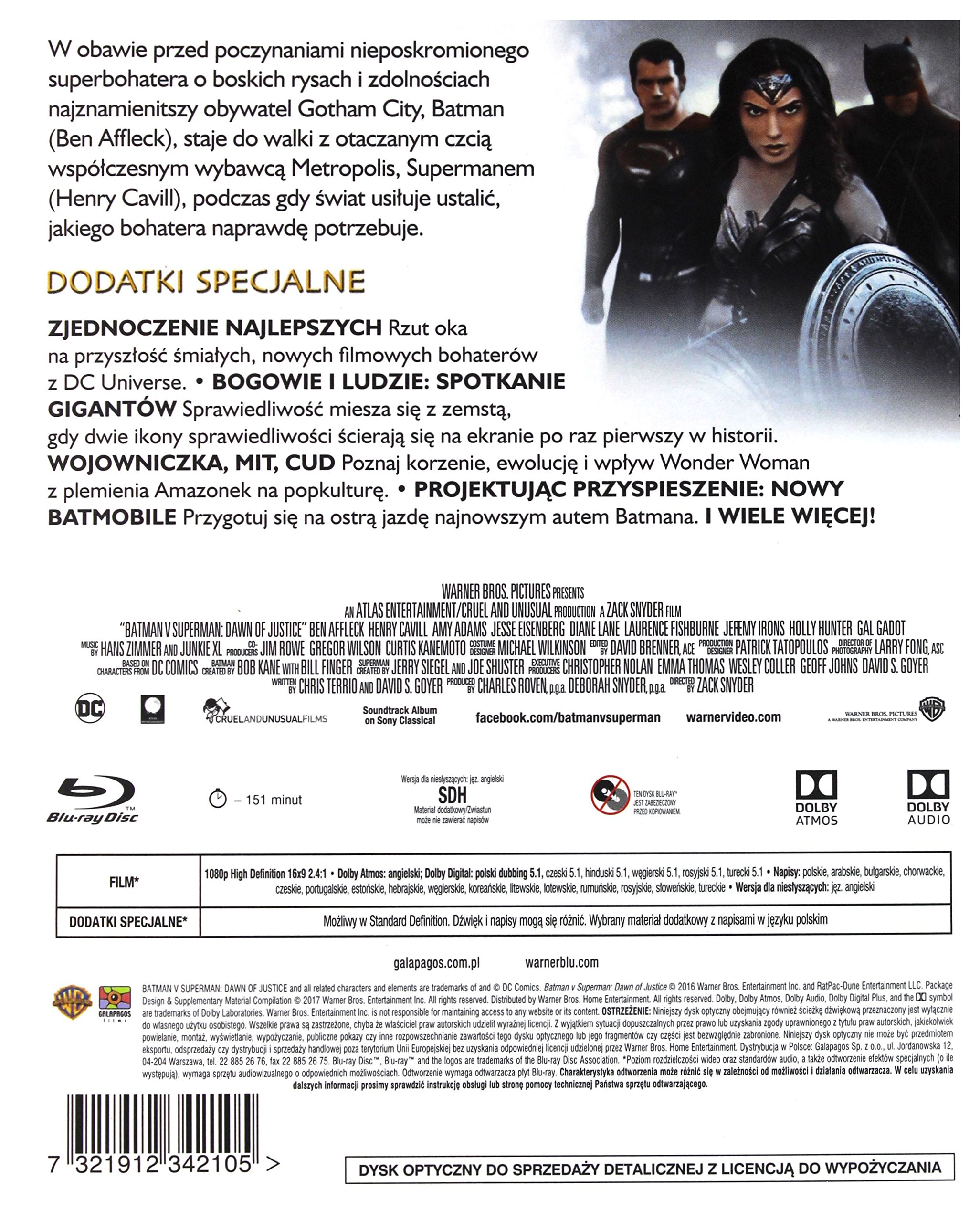 Batman v Superman: Dawn of Justice [Blu-Ray] [Region B] (IMPORT) (Nessuna versione italiana)