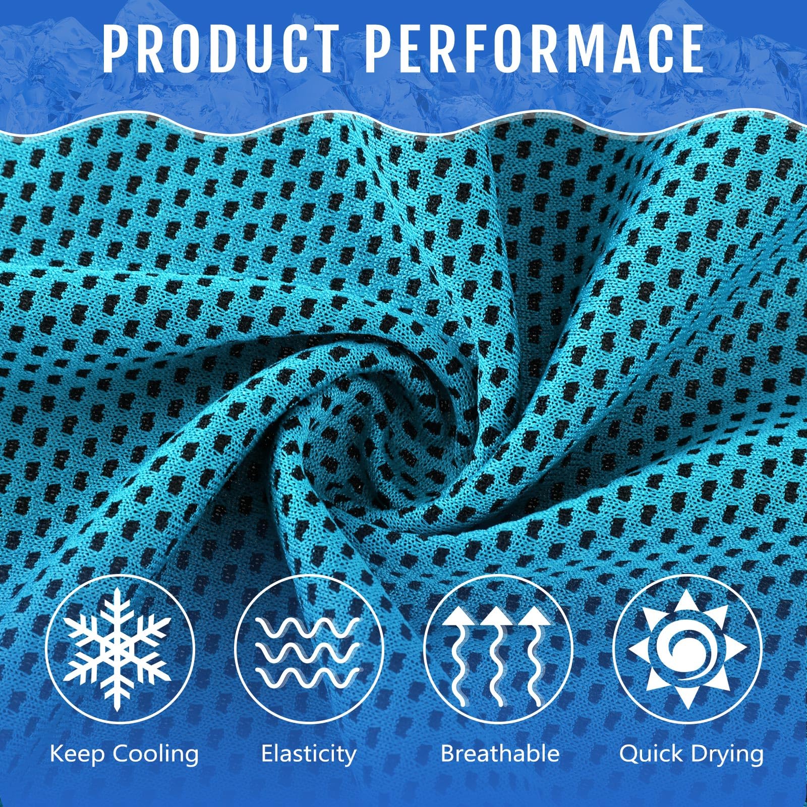 30er Pack Kühlhandtücher 40"x12", Mikrofaser Cooling Towel Für Hals & Gesicht, Schnell Kühlend, Wiederverwendbar, Atmungsaktiv, Für Sport Fitness Yoga Laufen Golf Aqua Blue