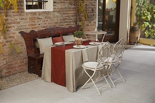 Miniatura 7 de Mantel ovalado impermeable y sin arrugas. Mantel verde efecto lino hecho a mano 47 x 78 pulgadas, 100% poliéster, mantel para exteriores