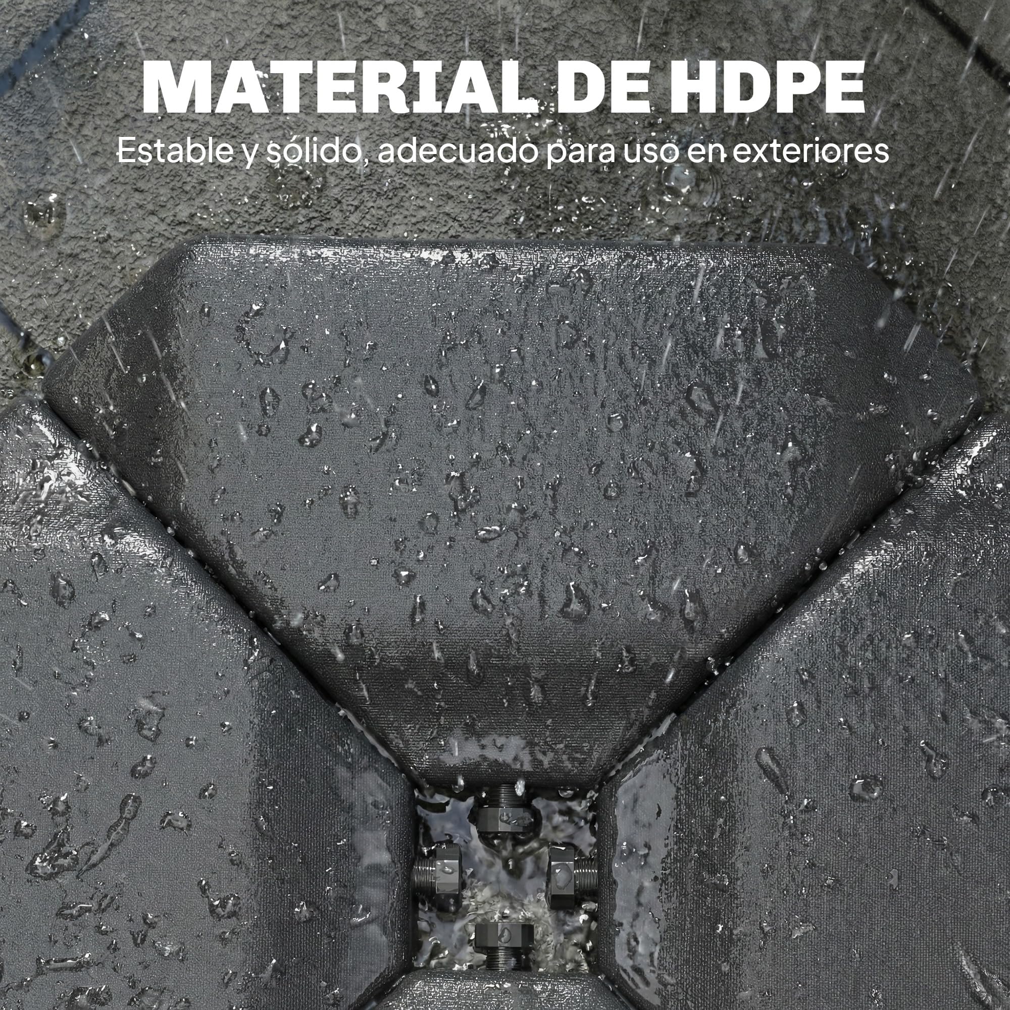 Outsunny Base para Sombrilla de 4 Piezas para Cantilever Doble Cara Negro | Soporte para Parasol, HDPE Rellenable con Agua 77 kg o Arena 100 kg, Peso para Sombrilla, Jardín, Patio
