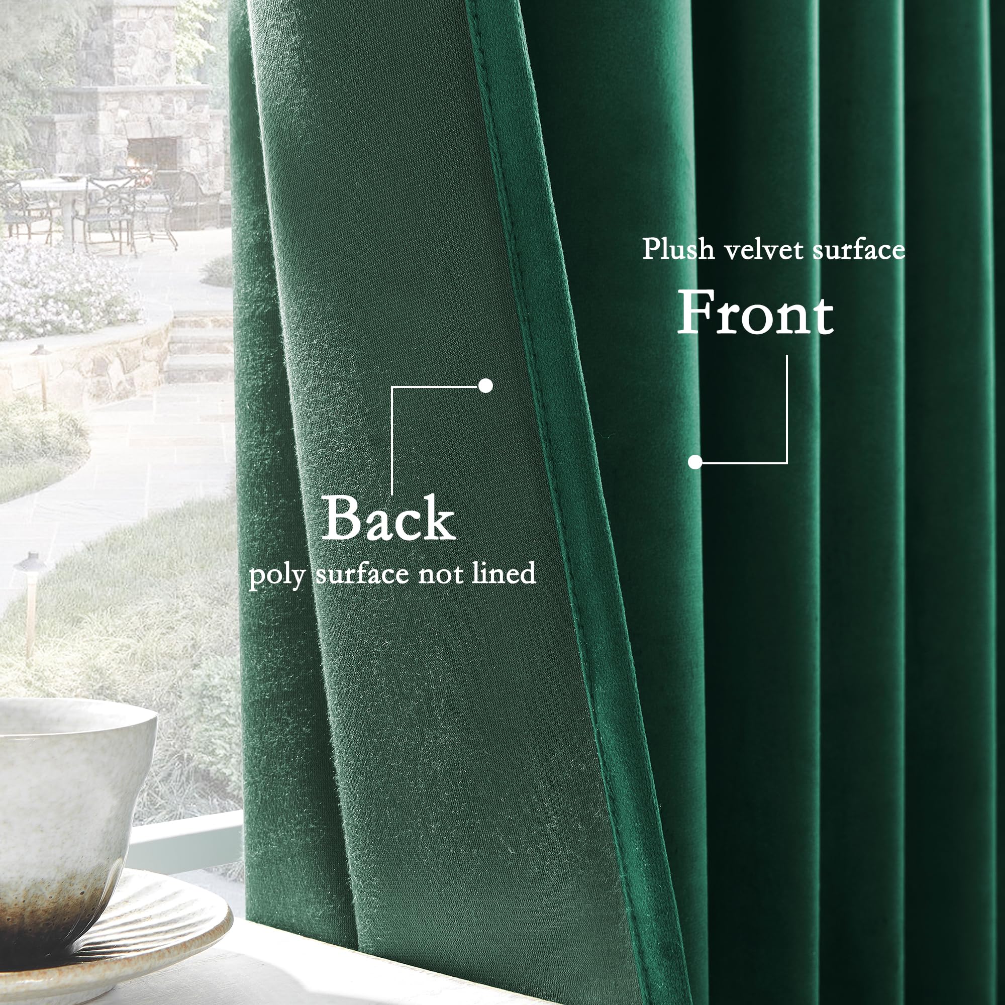 Amazon｜Timeper グリーンブラックアウトベルベットカーテン 96インチ