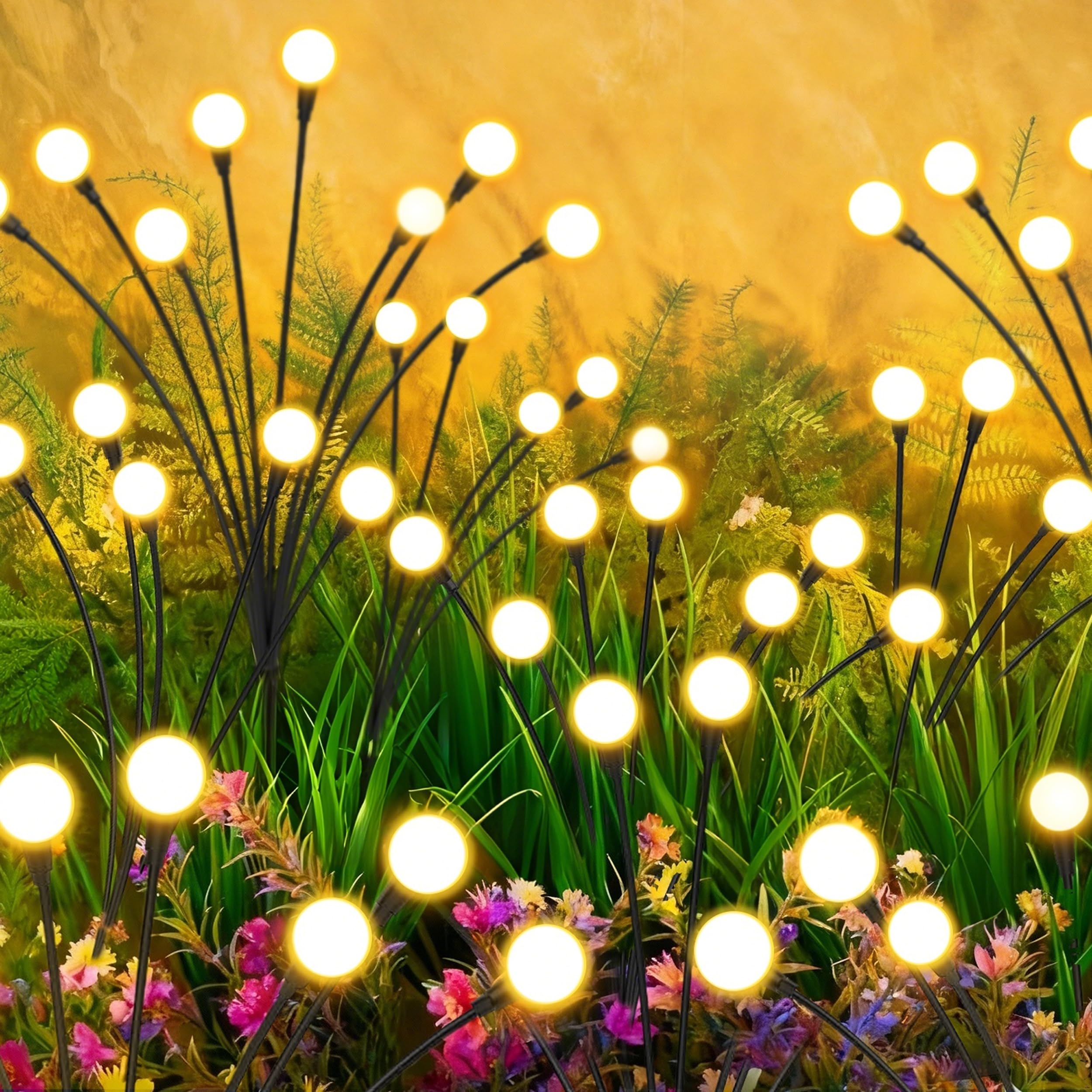 inBoboli 4 Pack Solar Firefly Lights