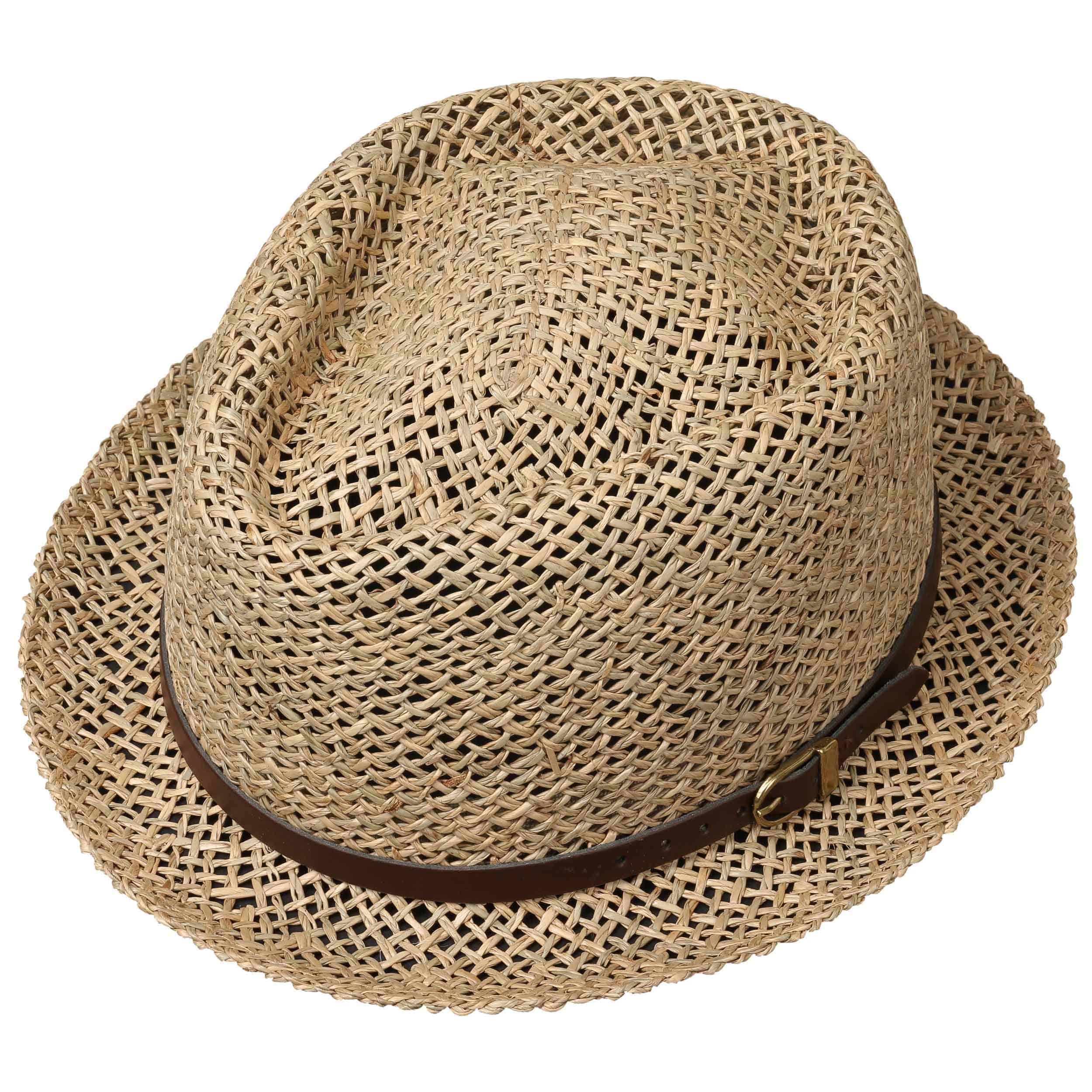 Lipodo CHAPEAUSHOP Coyuca Vented Chapeau Pork Pie Paille Bande en Cuir Synthetique Fabrique en Italie Unisexe Printemps Ete