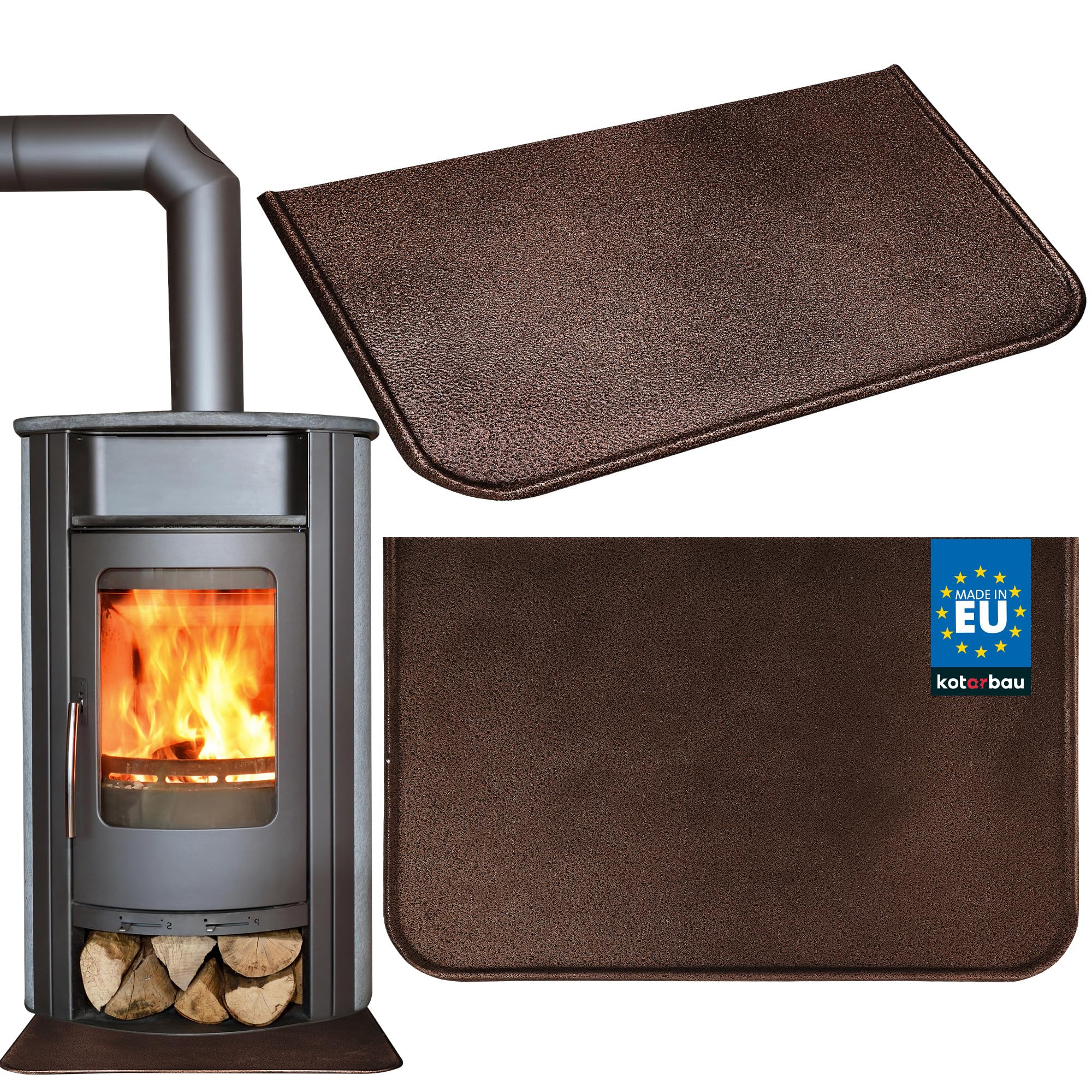 KOTARBAU® - Placa de suelo de chimenea (60 x 80 cm, acero revestido, color negro, protección contra chispas para chimenea y horno — view 14