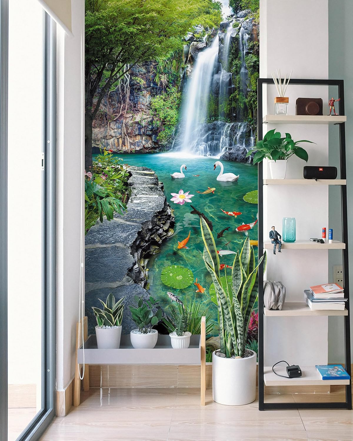 FLFK Door Mural - Peel and Stick, Removable Self-Adhesive Waterfall Door Wallpaper for Home Decor, 30.3"W x 78.7"L, Set of 2 Sheets