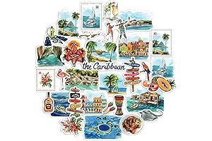 Navy Peony Caribbean Paradise Cruise Stickers