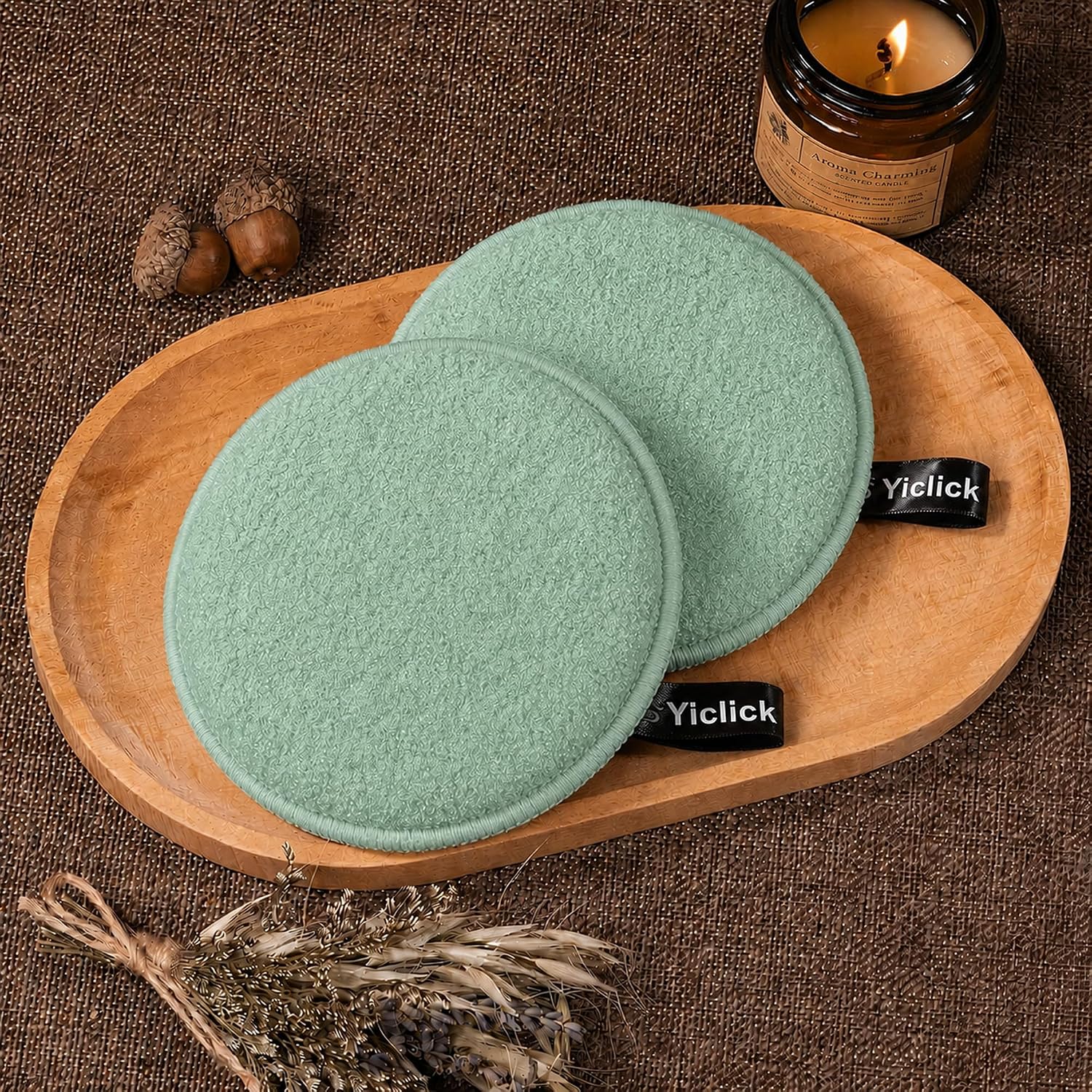 Exfoliating Body Scrubber, 2 Pack Shower Loofah Sponge with Handle, Dual-Sided Body Scrub Pad for Bathing, Rich Lather Bath Sponge for Men and Women