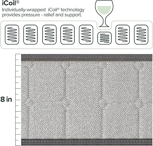 Miniatura 5 de ZINUS Colchón híbrido de gel refrescante de 8 pulgadas colchón de resortes interiores de parte superior apretada resortes de bolsillo con
