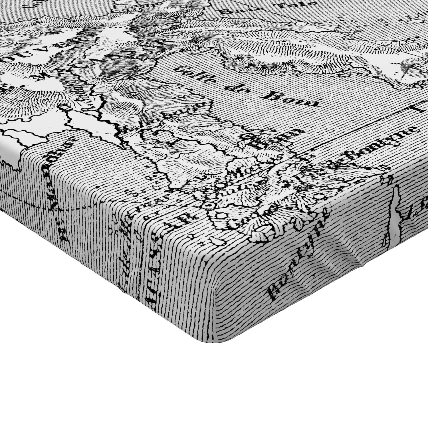 ABAKUHAUS Lenzuolo Con Angoli Isola Pirata – Mappa Del Tesoro, 90x190 Cm, Microfibra Morbida, Adatto A Materassi Fino A 40 Cm, Multicolore - 3