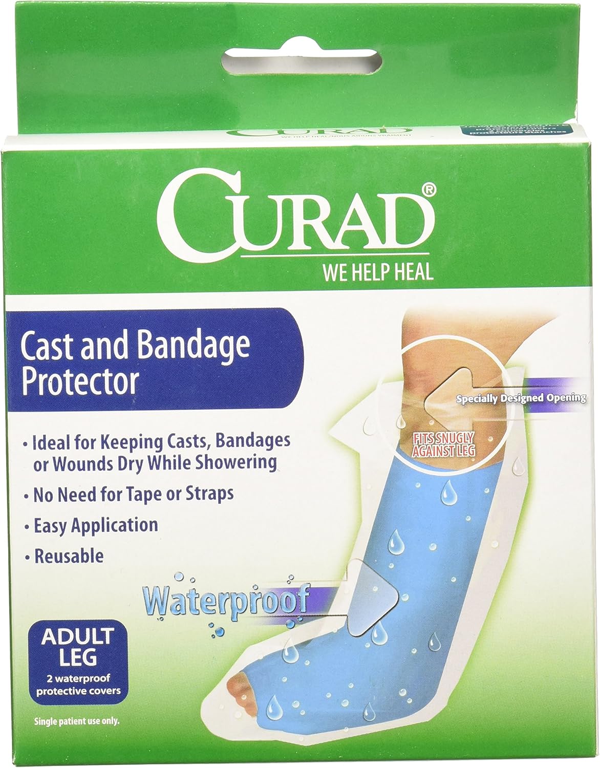 Curad Cast Protectors Adult Leg, Waterproof (Pack of 6)