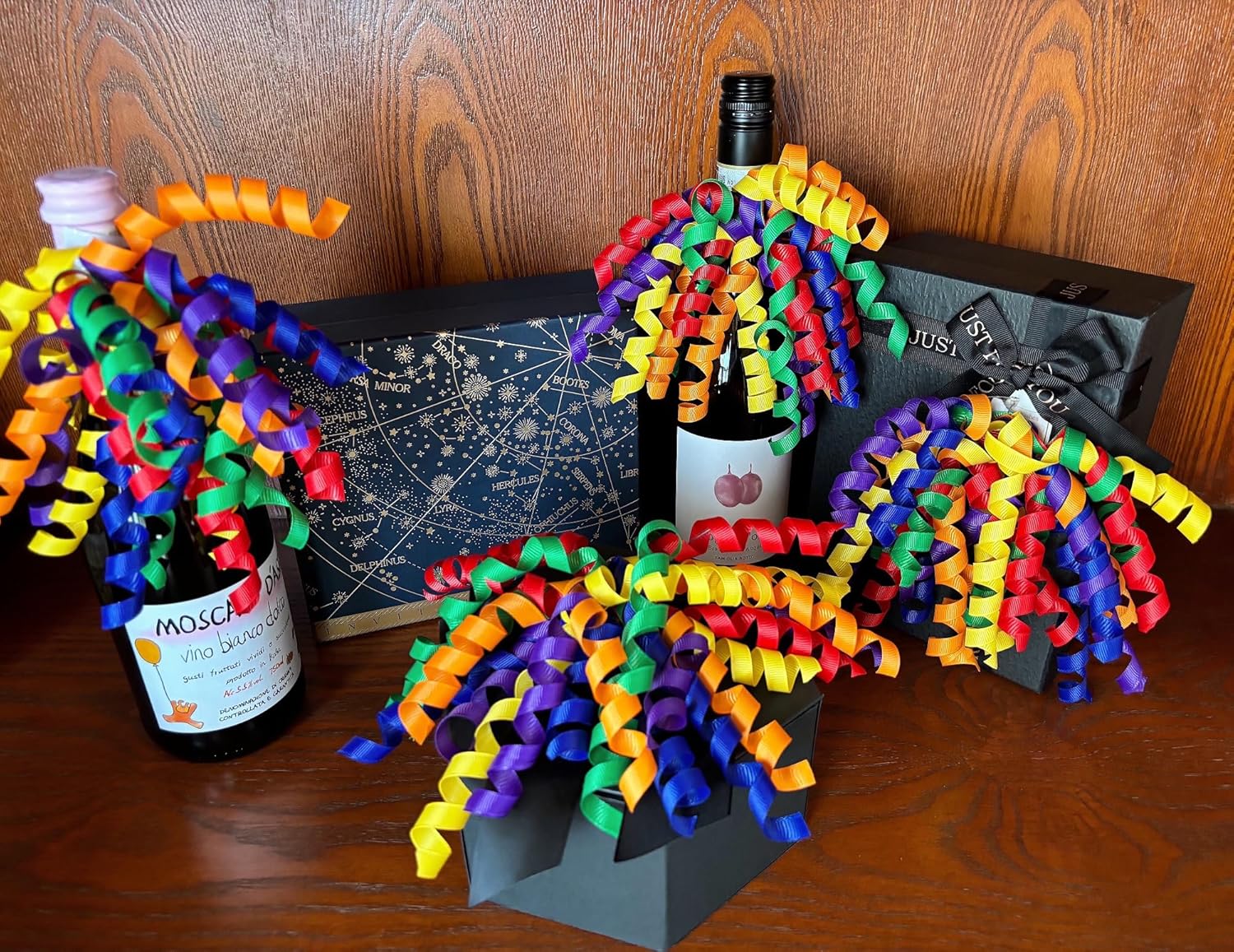 6PCS Self-Adhesive Curly Bows, 6" Rainbow Ribbon Bow, Pre-Made Bows for Gift Wrap, for Basket Decoration, Wine Bottle, Present Bow for Birthday, Party, Pride Month, Anniversary(Rainbow, 6 inches) - Image 6