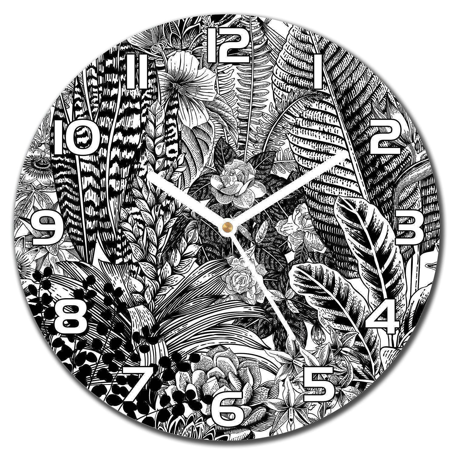 Horloge en verre jungle 30 cm pour sublimer une cuisine ou un salon moderne