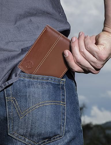 Miniatura 7 de Timberland Billetera híbrida de cuero para hombre, Coñac