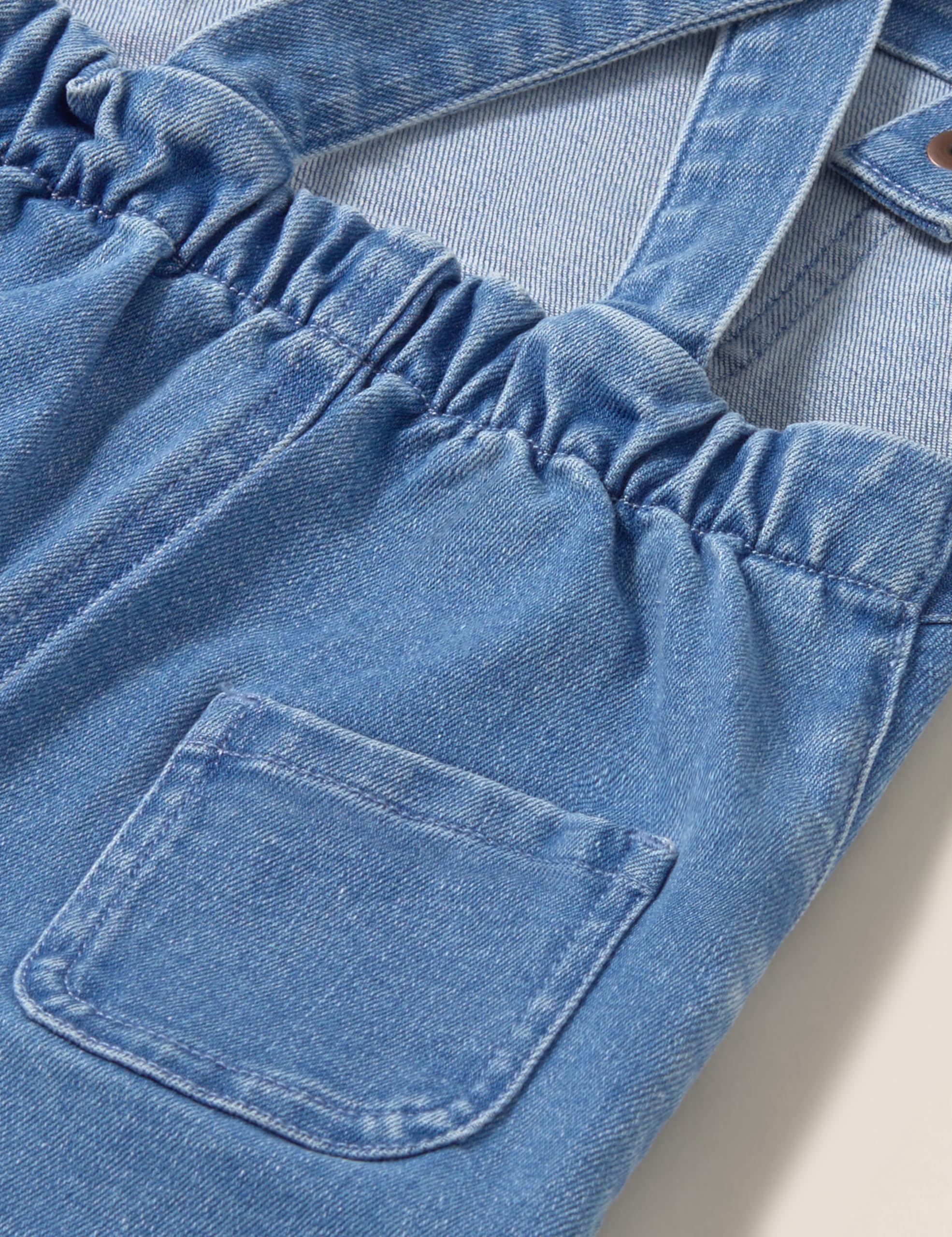 Tommy Hilfiger Neonati Set Salopette in Denim e Maglietta, Blu (Denim Medium 01), 74