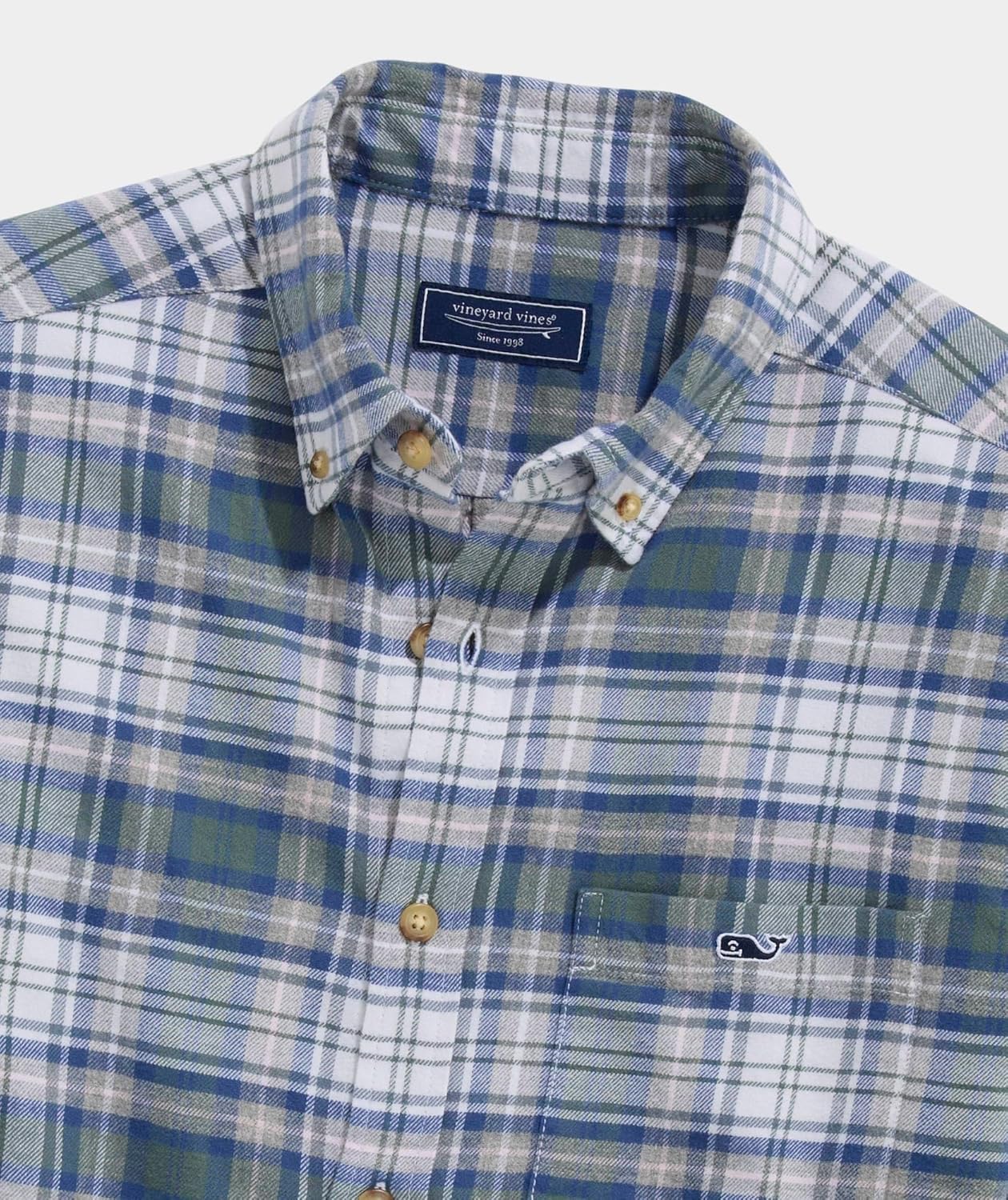 Vineyard Vines Mens Great Point Plaid Vineyard Flannel Shirt - Image 3