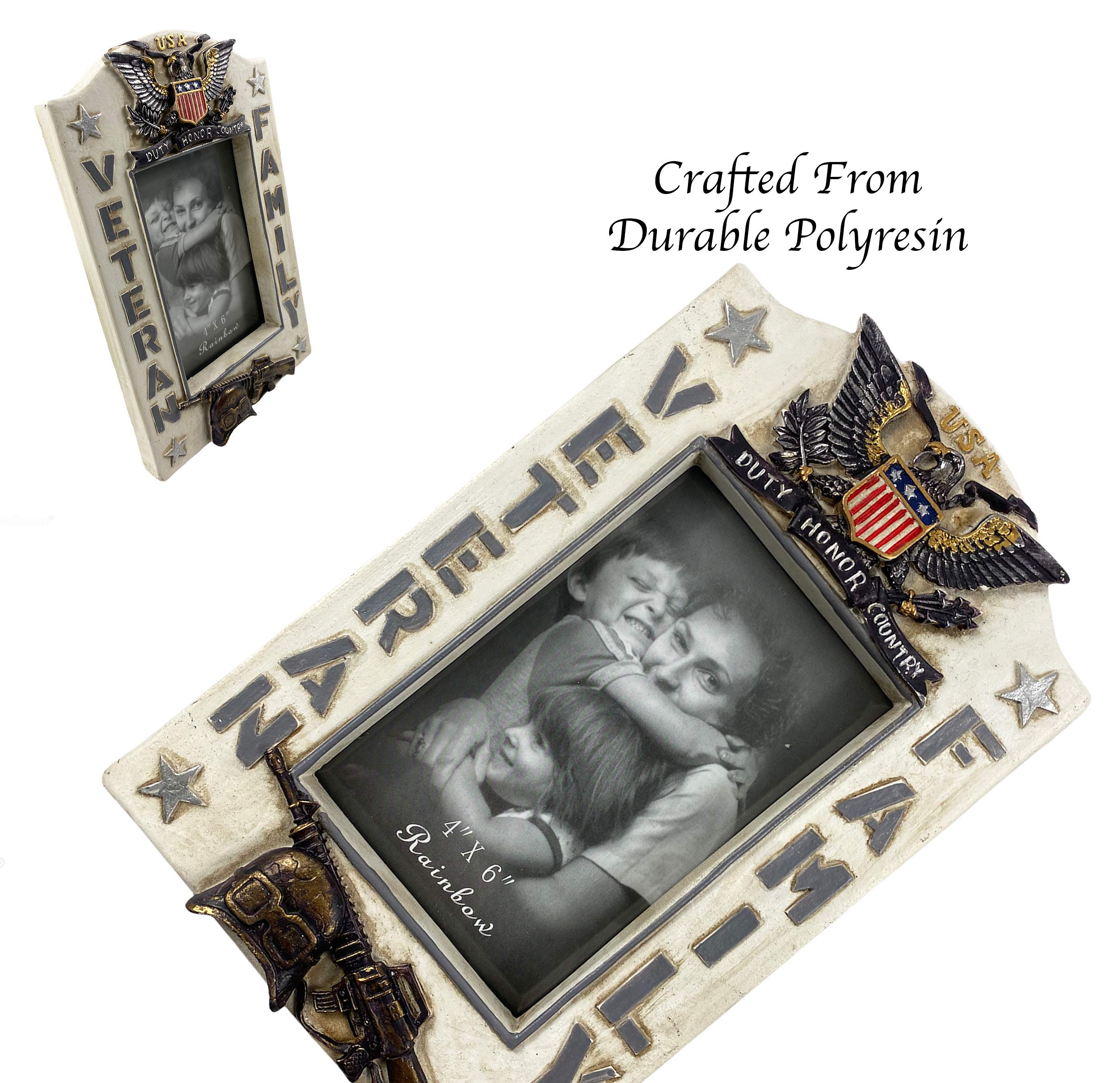 Amazon.co.jp: Urbalabs アメリカ退役軍人家族写真フレーム 4 x 6