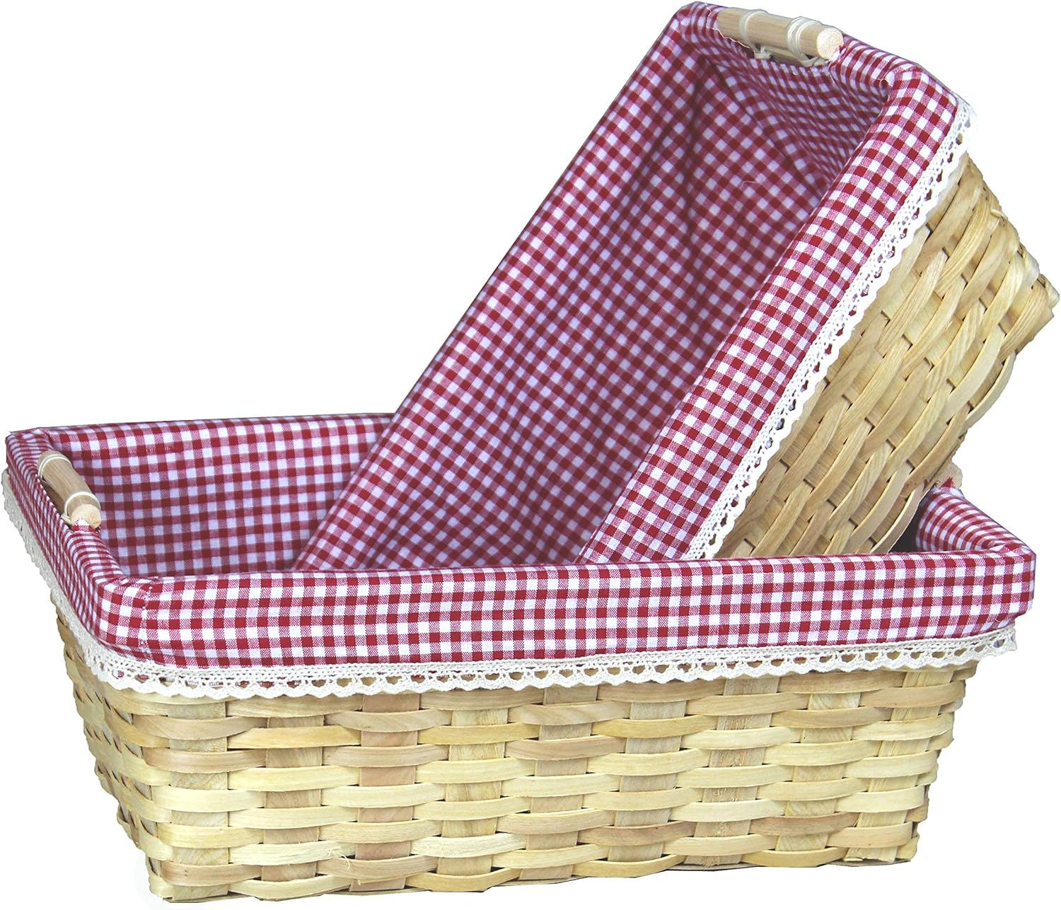 Vintiquewise Gingham Lined Baskets, Set of 2 Amazon.ca Home