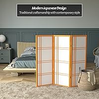 Vista 52 de Pantalla Shoji corta de doble cruz de 4 pies - Negro - 6 paneles