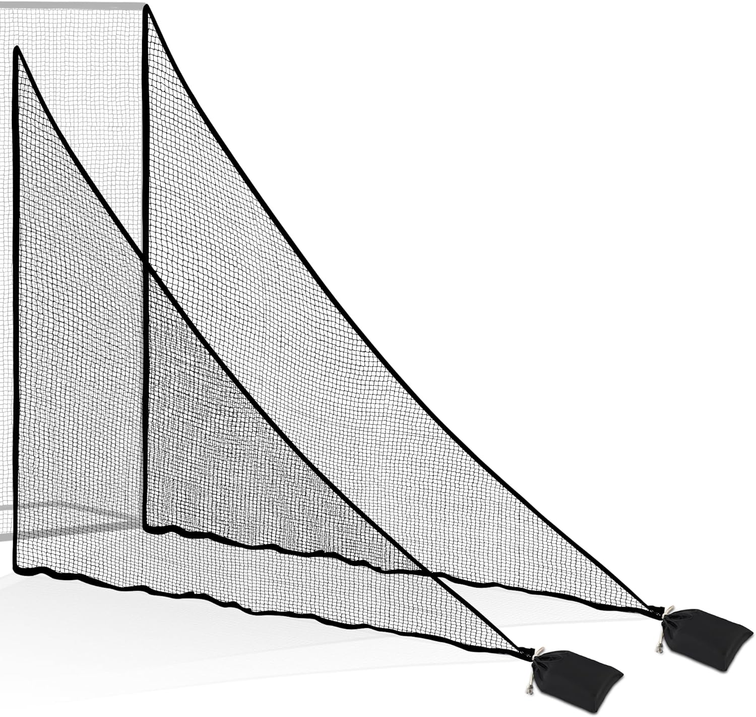 1/2PCS Golf Side Net Attachment for Golf Hitting Nets with Sandbag, 7 * 7FT/7 * 10FT Golf Barrier Side Net,Golf Practice Hitting Net Barrier Net for Golf, Baseball, Hockey, Soccer (Black/Red