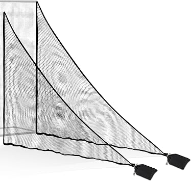 1/2PCS Golf Side Net Attachment for Golf Hitting Nets with Sandbag, 7 * 7FT/7 * 10FT Golf Barrier Side Net,Golf Practice Hitting Net Barrier Net for Golf, Baseball, Hockey, Soccer Black/Red