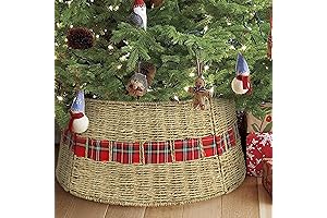 Rattan Christmas Tree Collar: Rustic Holiday Charm for Your Artificial Christmas Tree