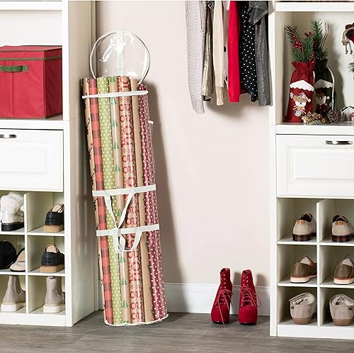 Vista 28 de ZOBER - Bolsa de almacenamiento para papel de regalo de Navidad Negro transparente