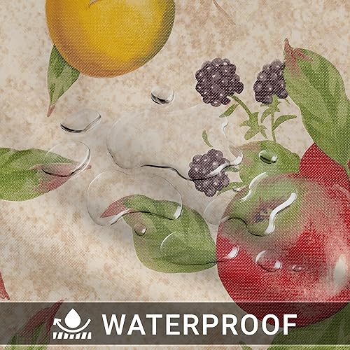 Miniatura 4 de EVERYDAY LUXURIES Mantel cuadrado impermeable de 52 x 52 pulgadas, resistente a las manchas y a las arrugas, mantel decorativo de vinilo de frutas