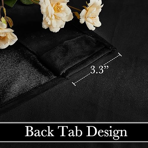 Miniatura 4 de RYB HOME - Cortinas de terciopelo negro, cortinas opacas resistentes, suaves, protección de privacidad para habitación de niños, baño, sótano, 52