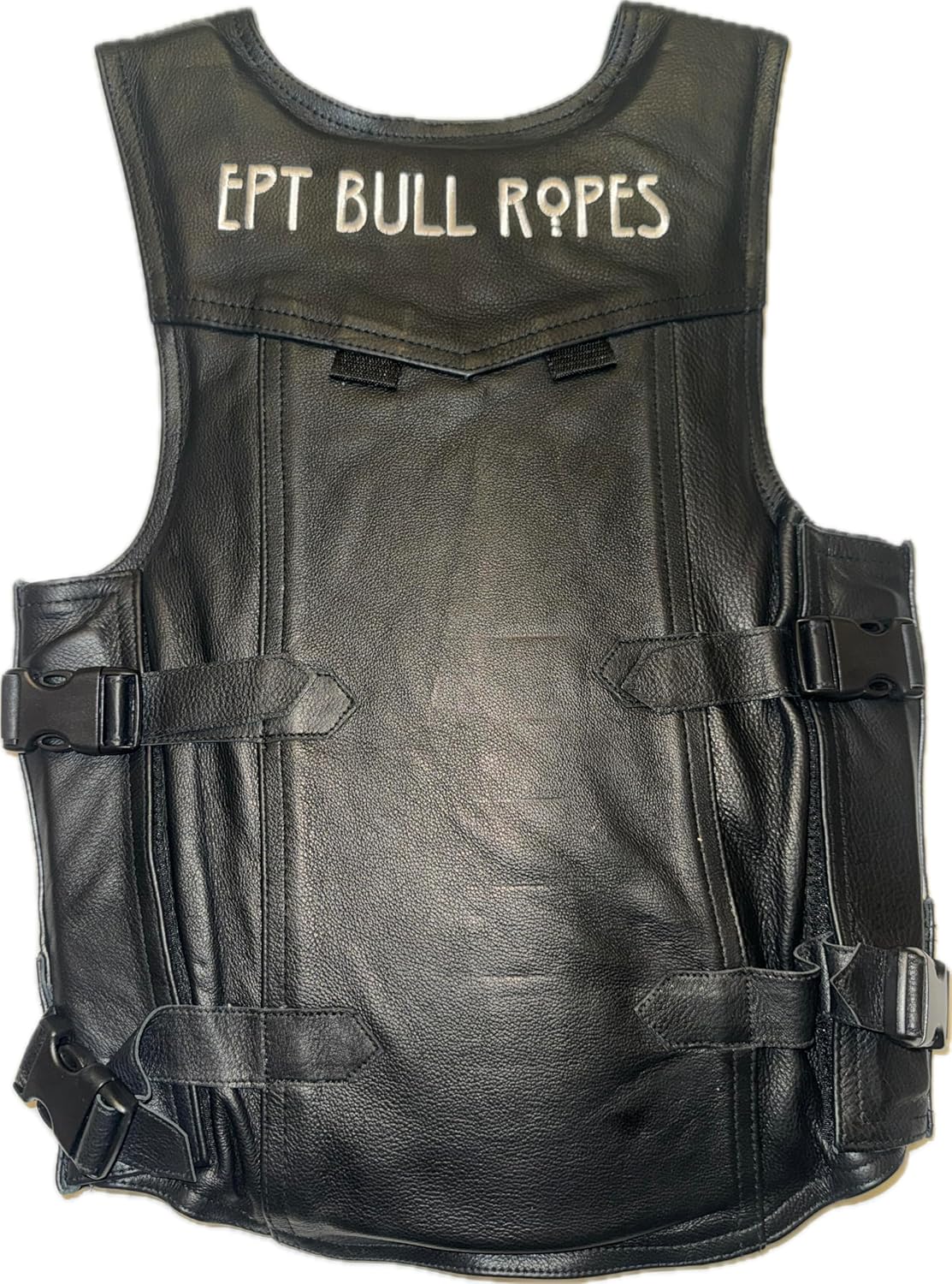 EPT Leather Bull Riding Vest - Black Leather EPT Brand - Small Child Sizes
