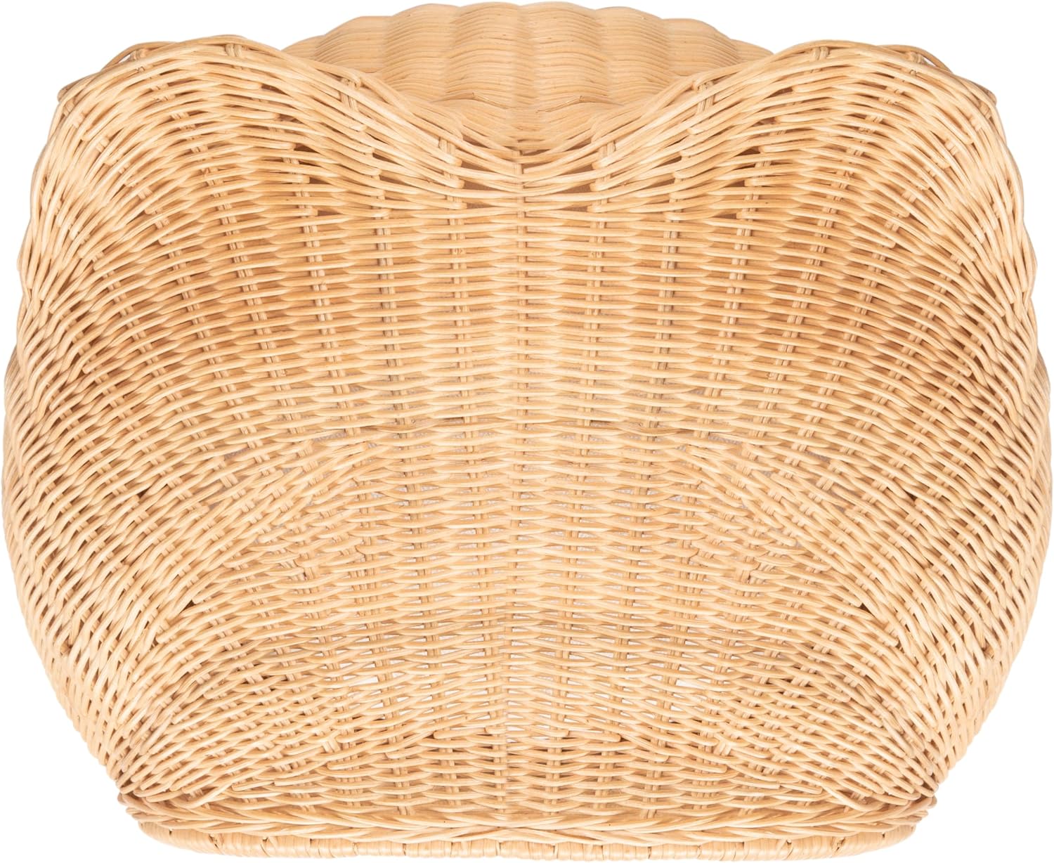 SAFAVIEH Home Collection Toru Honey Rattan/White Cushion Dome Cat Bed
