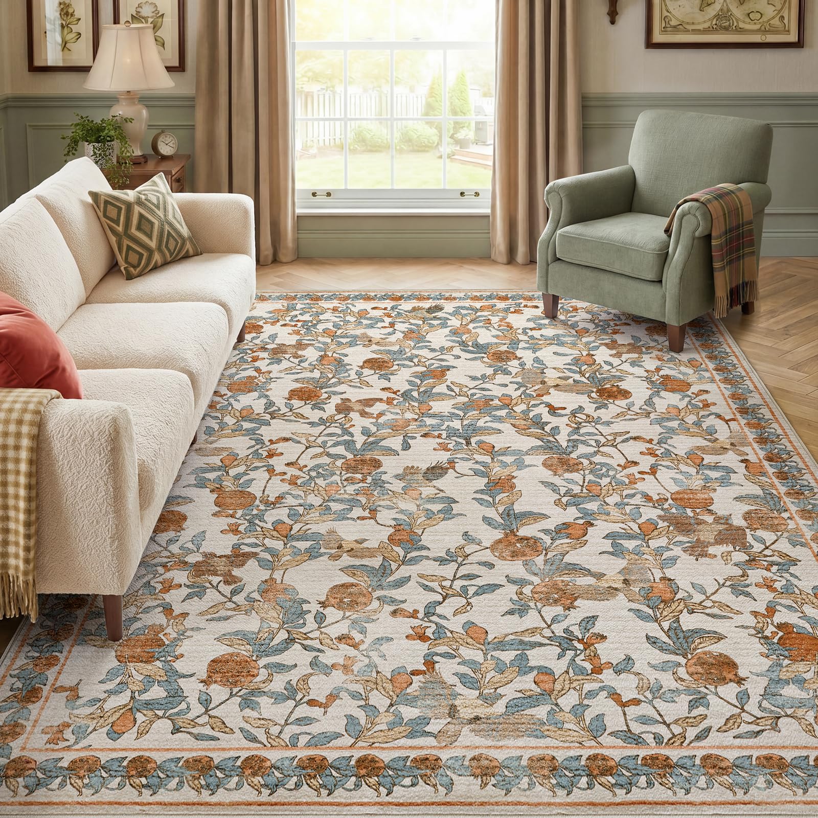 TOPICK Alfombra de Salón Albaricoque 200x280 cm, Pelo Corto Antideslizante