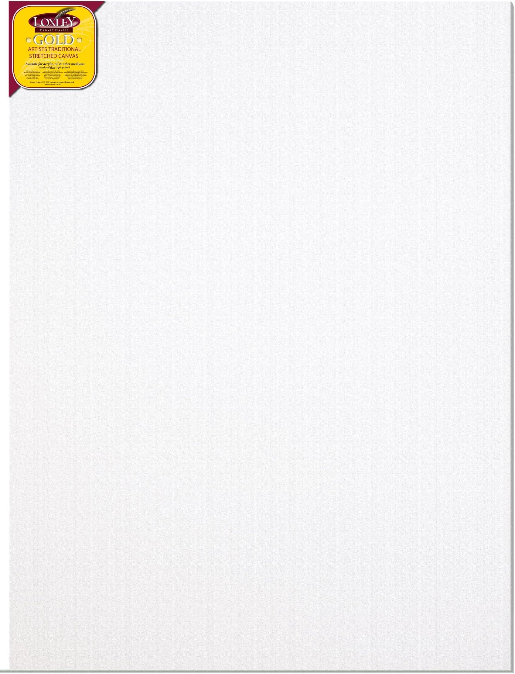 Loxley Gold 48 x 36-inch 122 x 91 cm 18 mm Traditional Depth Stretched Artist Canvas Primed