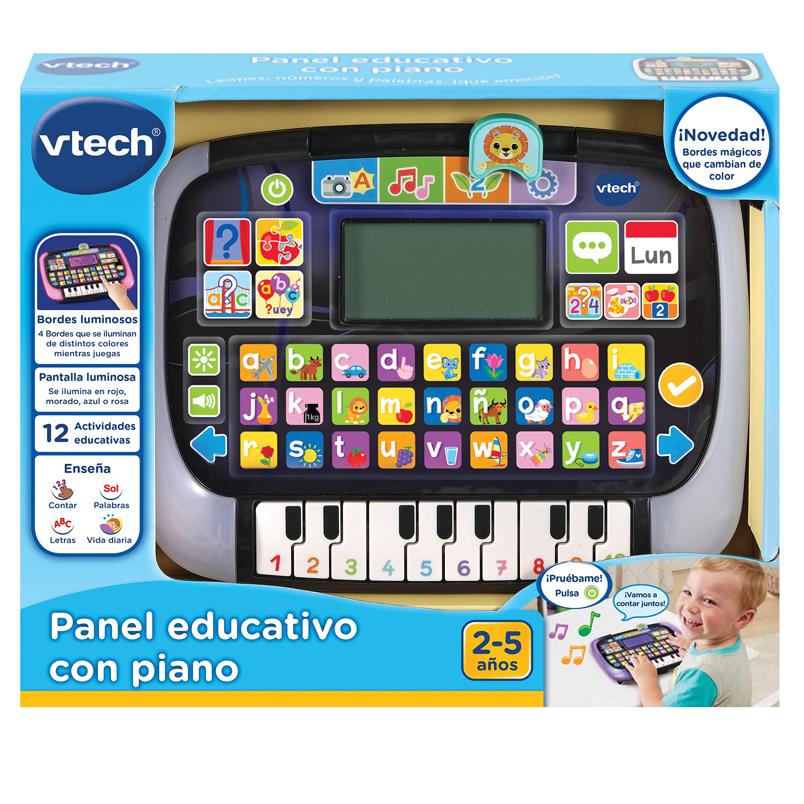 VTech - Panel Educativo con Piano Tablet Infantil Multi-App, Tableta Interactiva y Musical, Juguetes Niños +2 Años, Versión ESP