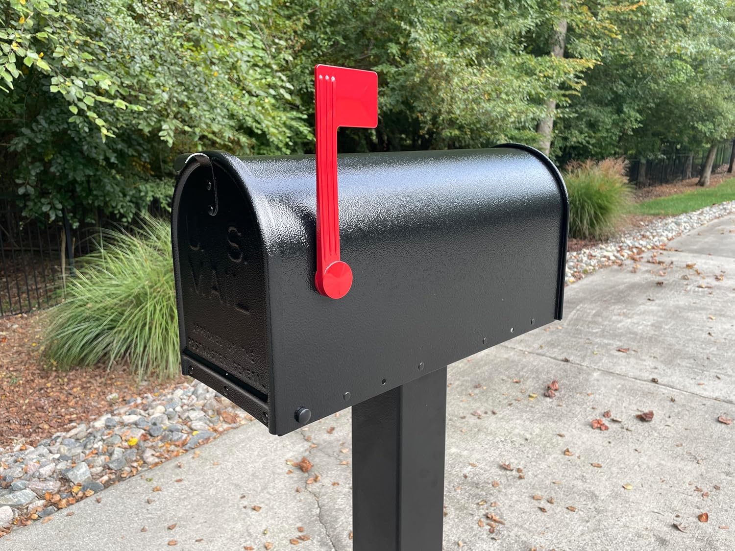Deluxe Large Mailbox - Textured Black - with MyMailCrate Sliding Tray Included, Mailbox Insert Tray from My Mail Crate.
