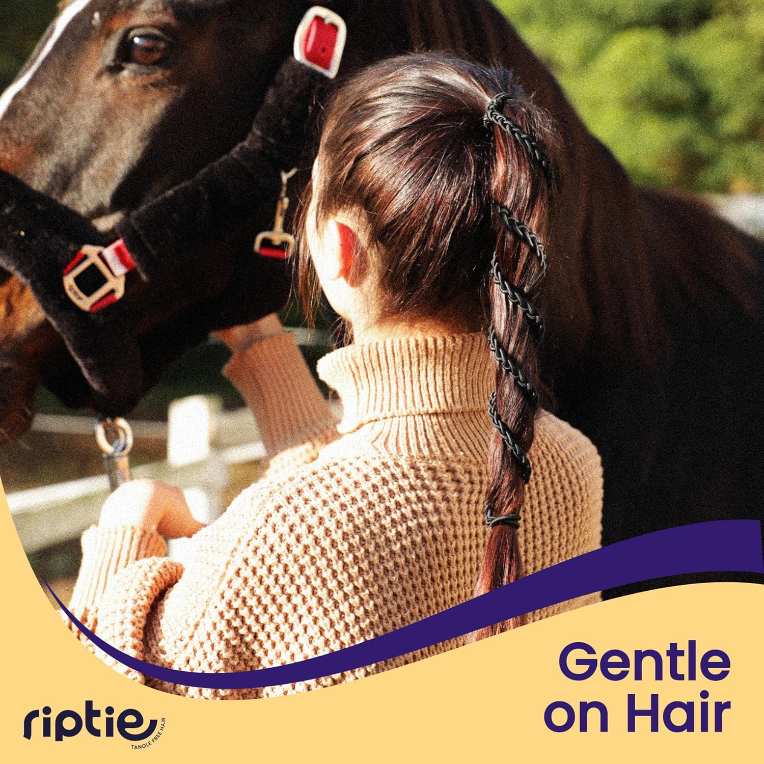 Rip Tie Extra Long Tangle-Free Hair Tie for Women, Nylon Hair Elastic, Colorful Hair Accessory - As Seen on Shark Tank - for Very Long or Thick Hair - Pack of 3 Multicolor