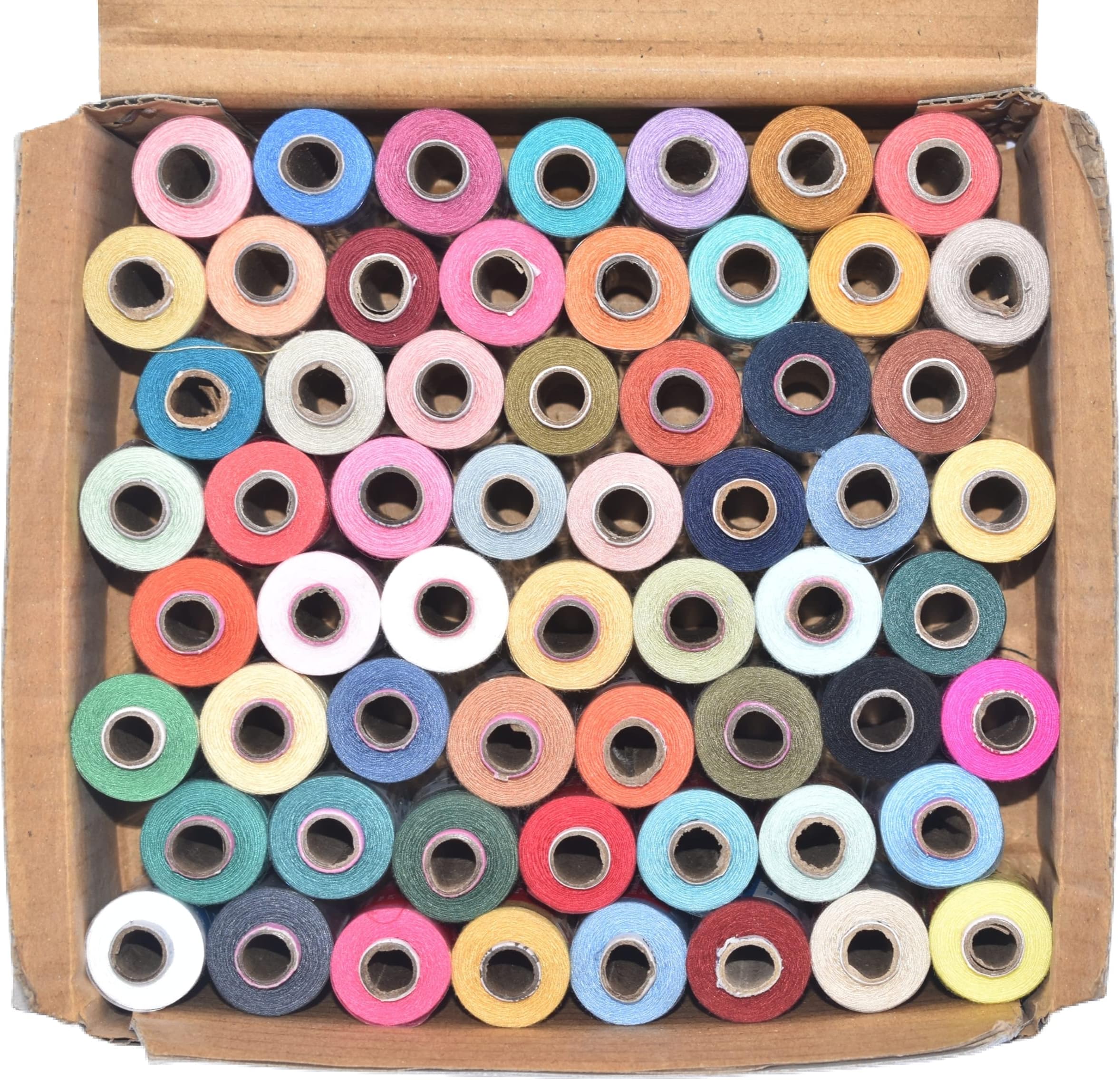 HUNNY- BUNCH® Premium Mira Poly Thread - Polyester Sewing and Tailoring Thread 3 Ply (400 Meters of Each Tube - 60 Tubes Per Box) Multi Brand and Multicolored