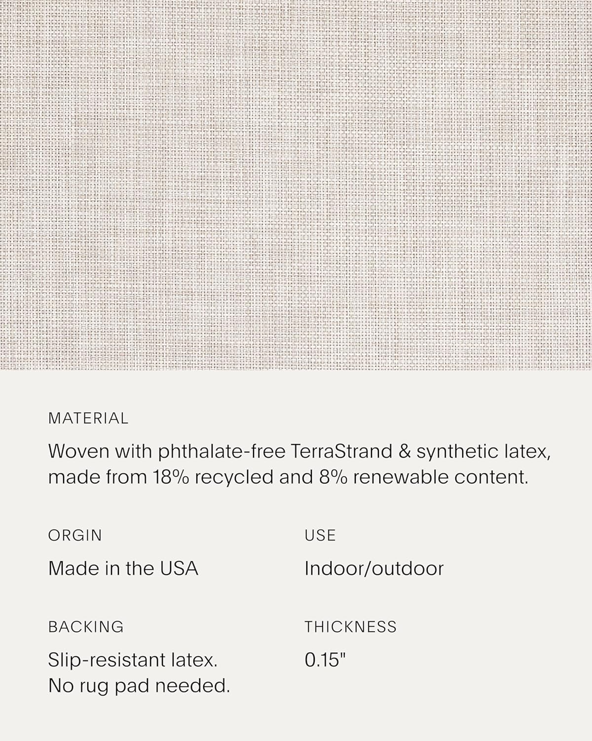 Chilewich Basketweave Rug - Premium Indoor/Outdoor Woven Mat for Entryway, Kitchen, Dining Room, Patio - Slip-Resistant Backing - Natural - 23"x 36"