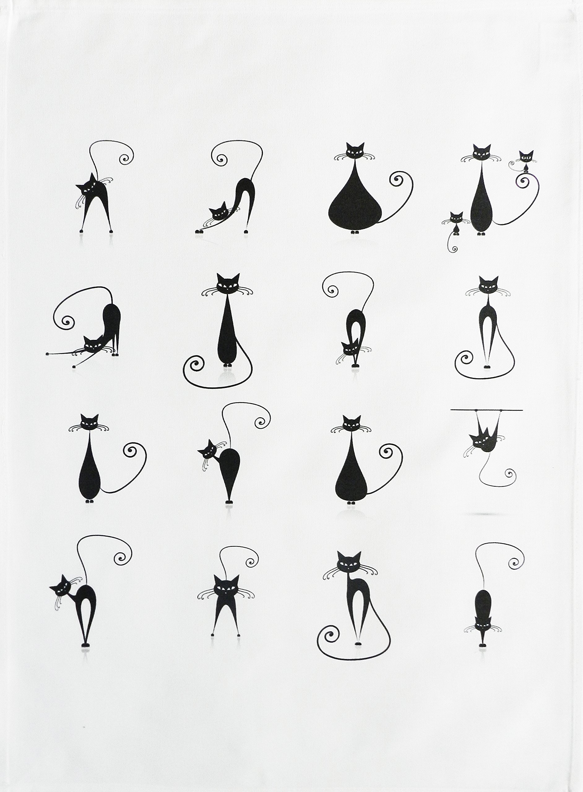 Half A Donkey Black The Stylish Cats Large Cotton Tea Towel
