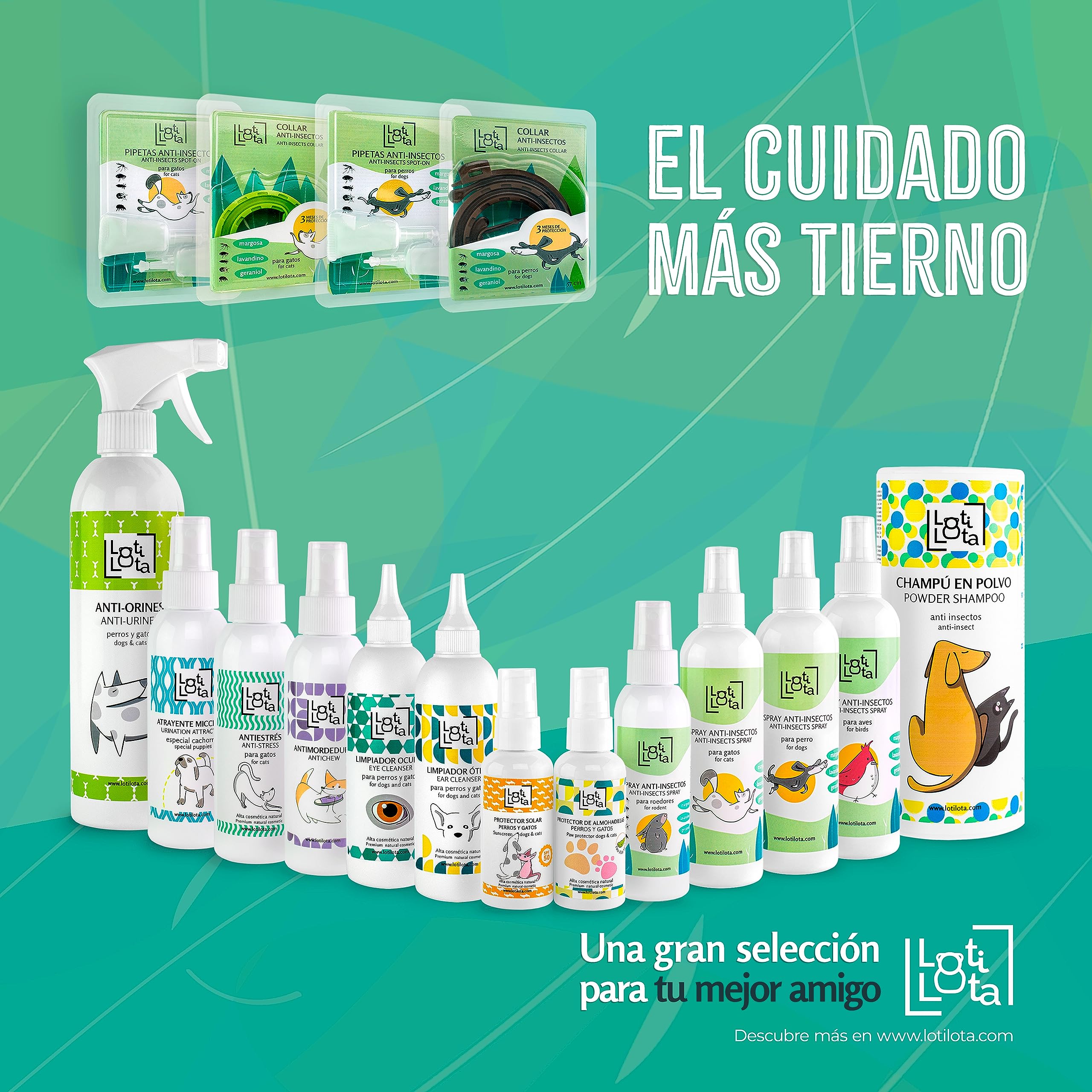Collar Anti-Insectos para Gatos - Activos Naturales - Geraniol, Margosa, Lavandino - 33 cm Ajustable - Resistente al Agua -