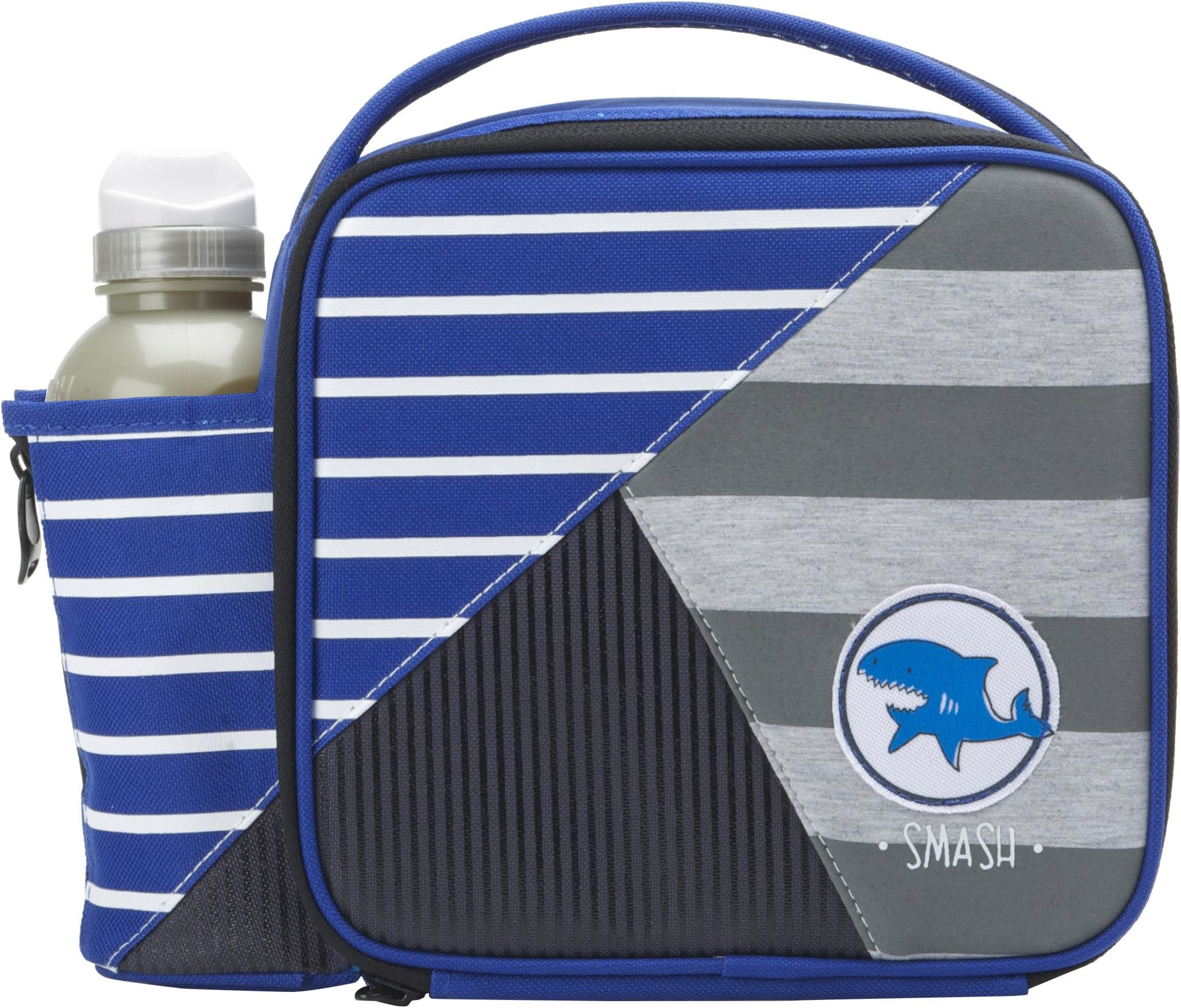 Smash Jumble Junior Insulated Lunch Bag and 350ml Drink Bottle, Fabric, Blue, 9 x 26 x 23 cm