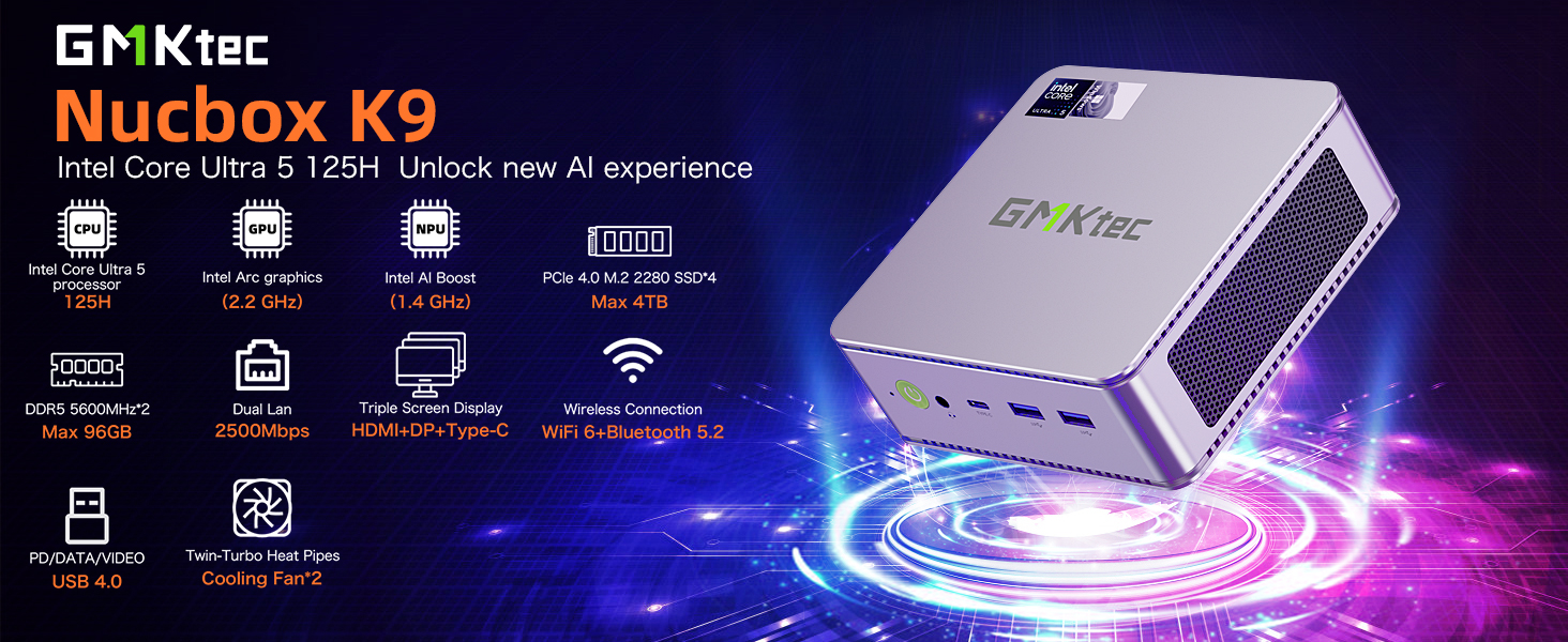 Amazon.co.jp: GMKtec ミニpc Intel Core Ultra5 125H 64GB+1TB