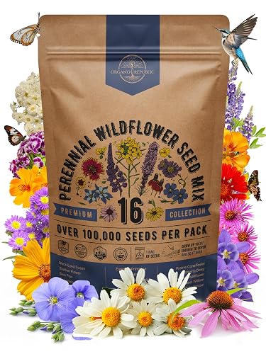 Organo Republic 16 Perennial Wildflower Seeds Mix for Indoor &