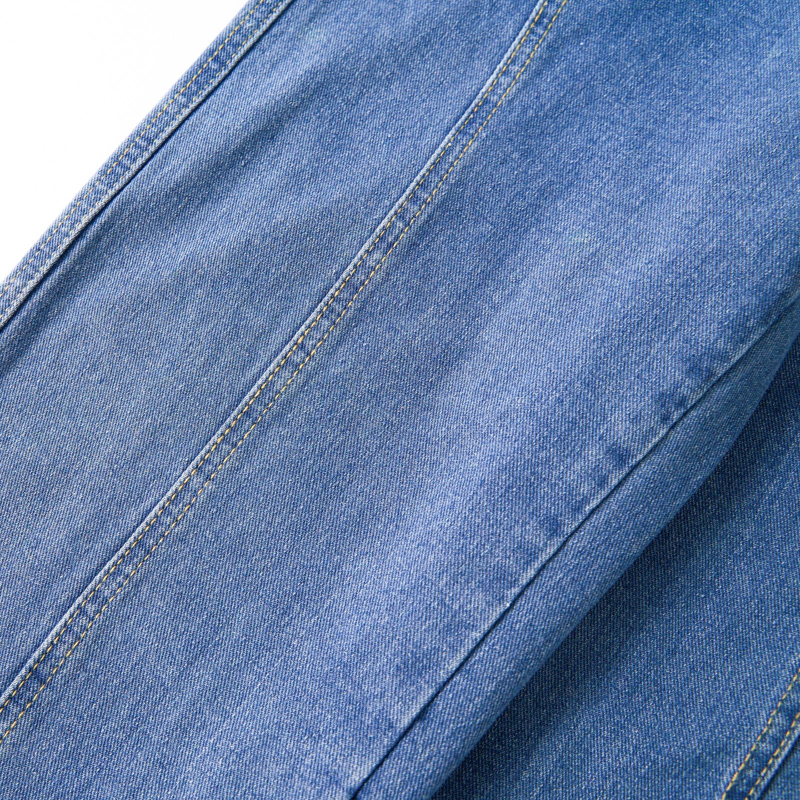 Rolanko Pantalones de mezclilla holgados para niños, elásticos, de ajuste recto, holgados, para niños de 4 a 14 años