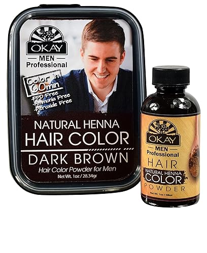 Okay Henna barba color marrón oscuro, 1 onza