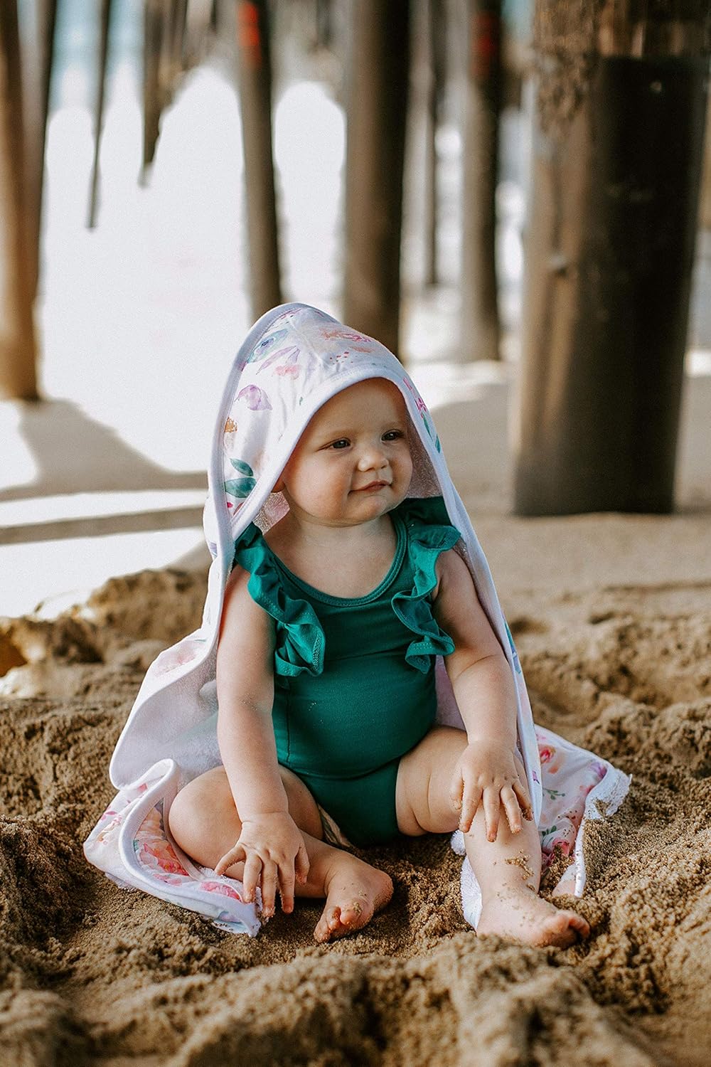 Copper Pearl Hooded Bath Towels Premium Knit/Terry Cloth Baby Towels with Hood, Pockets, and Cool Designs - Great to Gift and Make Bath Time Fun - Baby Bath Towel, Bloom