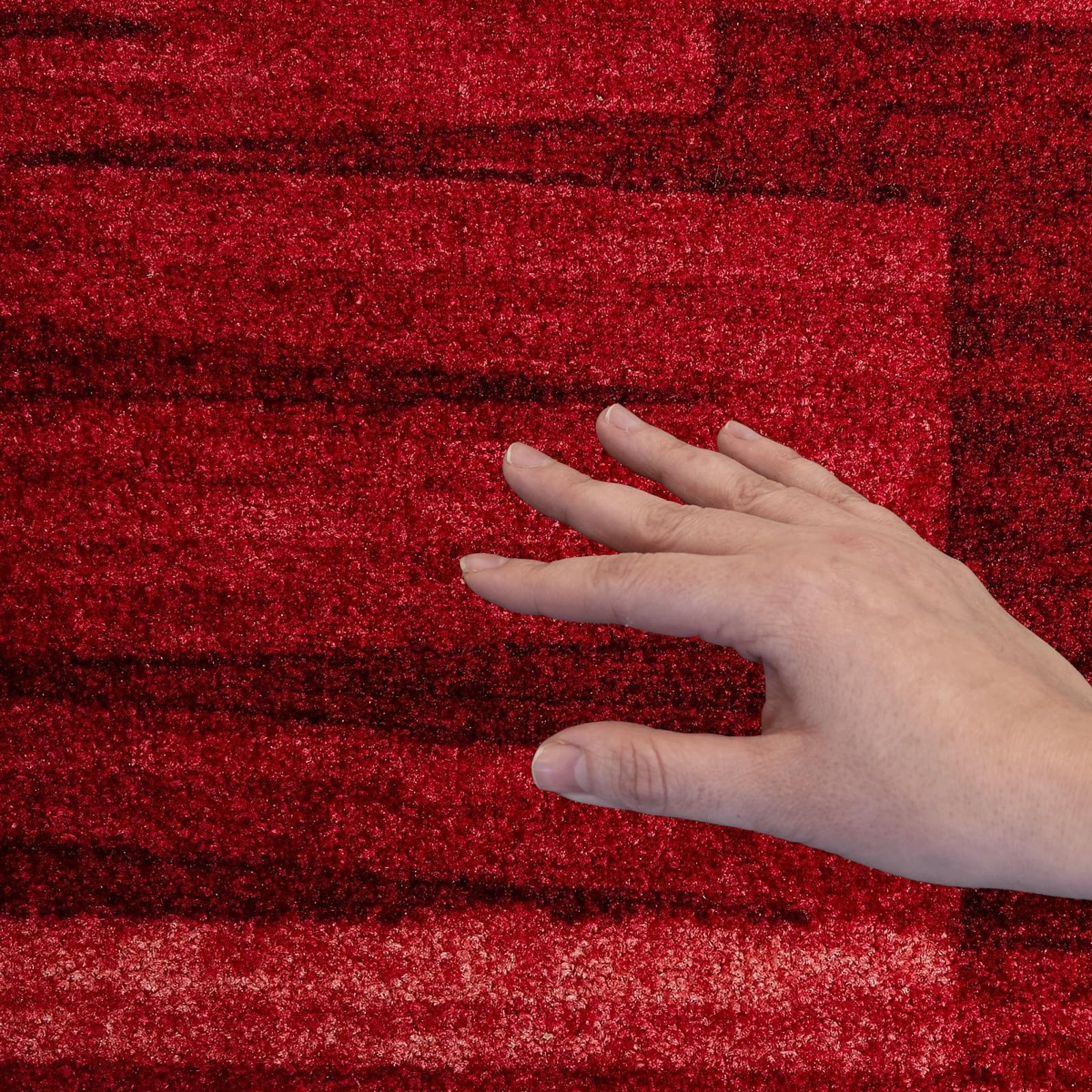 KARAT Tappetino a Passatoia per Uso Intenso - Via Veneto - Tappetino Antiscivolo per Tapis Roulant - Tappetino Anti-Allergico per Cucina, Corridoio, Soggiorno, Ufficio - Rosso, 80 x 300 cm