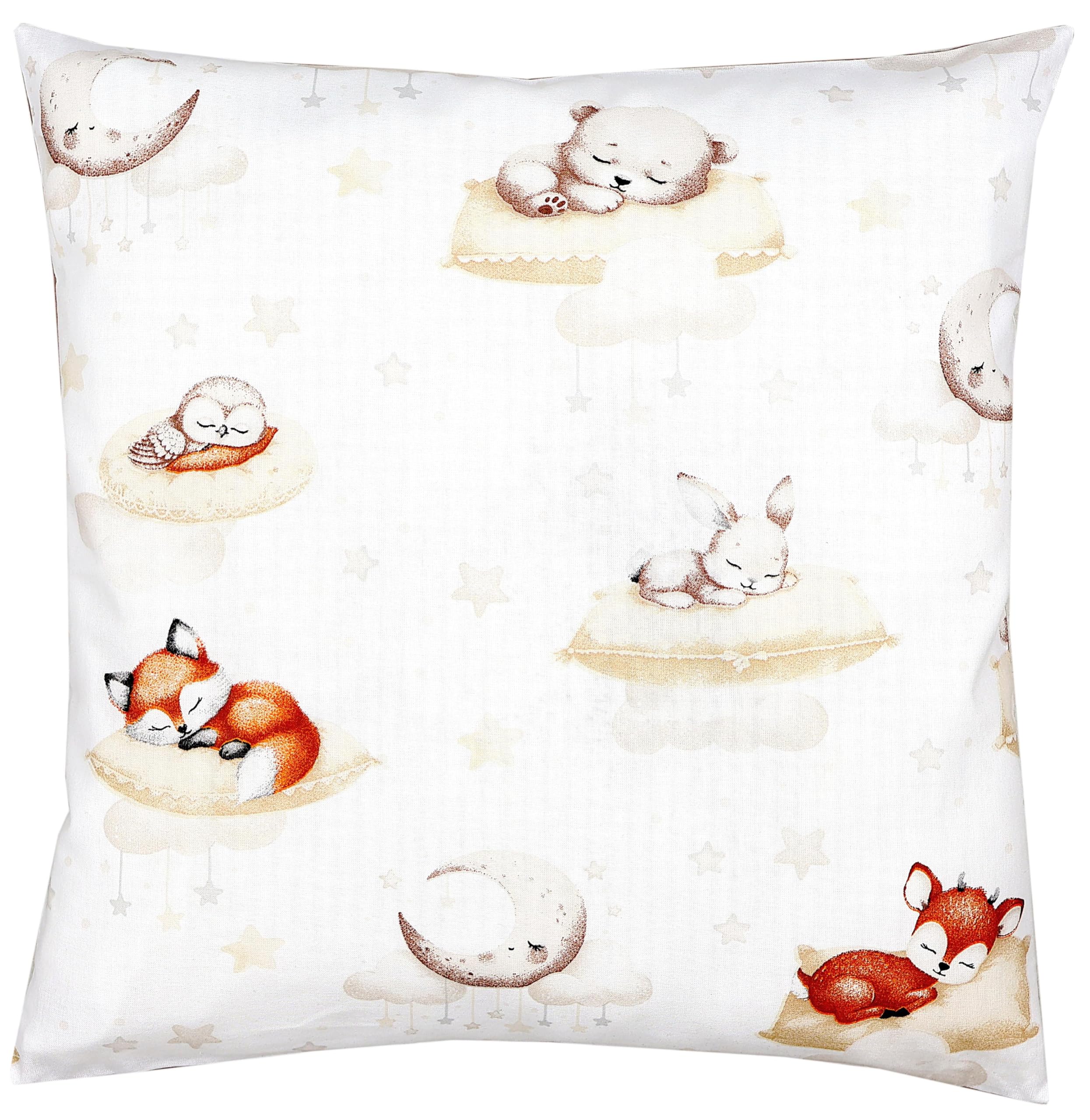 TupTam Federa per Cuscini Bambini Motivi Decorativi Cuccioli addormentati Beige 40 x 60 cm