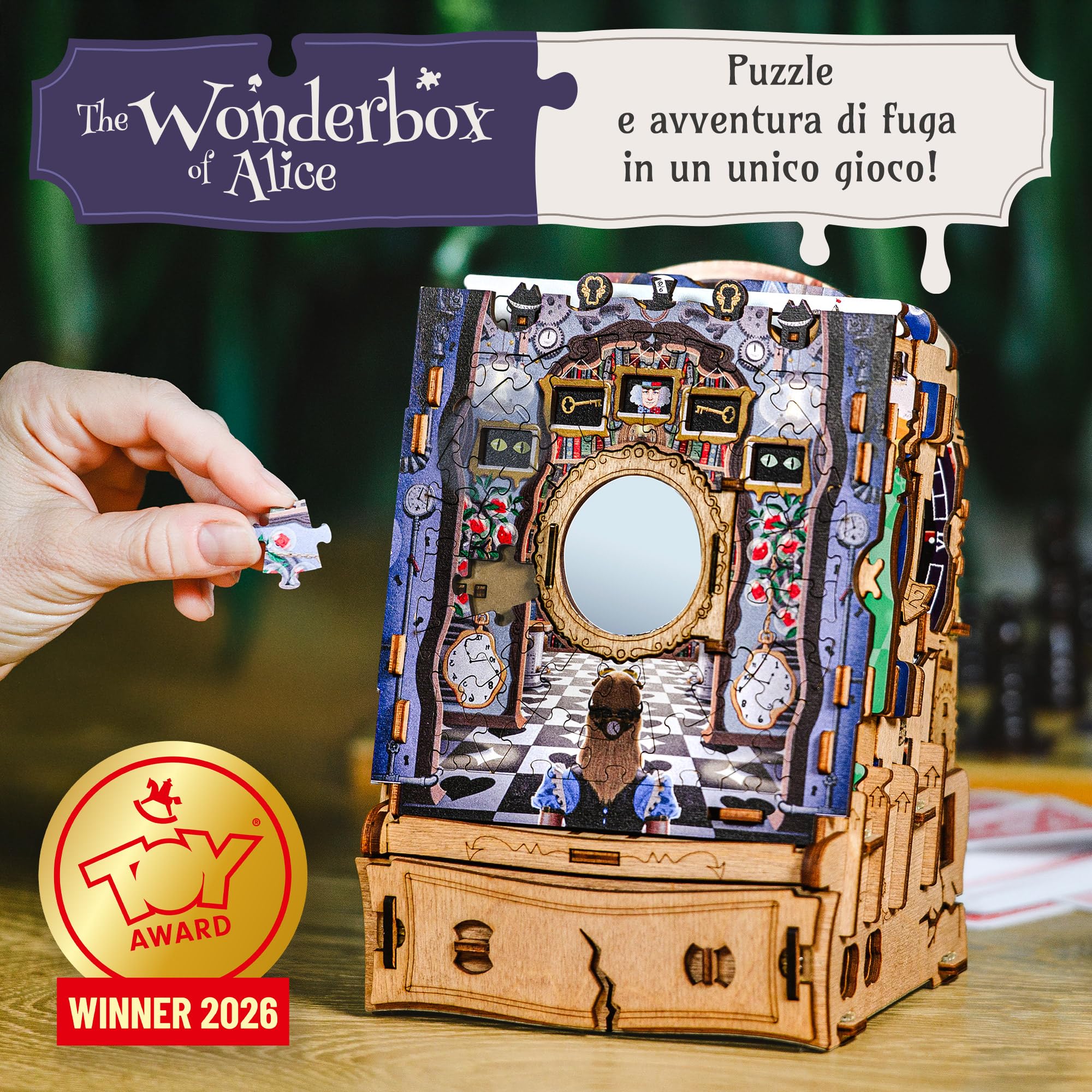 iDventure CluePuzzle The Wonderbox of Alice - Escape-Room-Puzzle-Box mit 180 Teilen ab 10 Jahren
