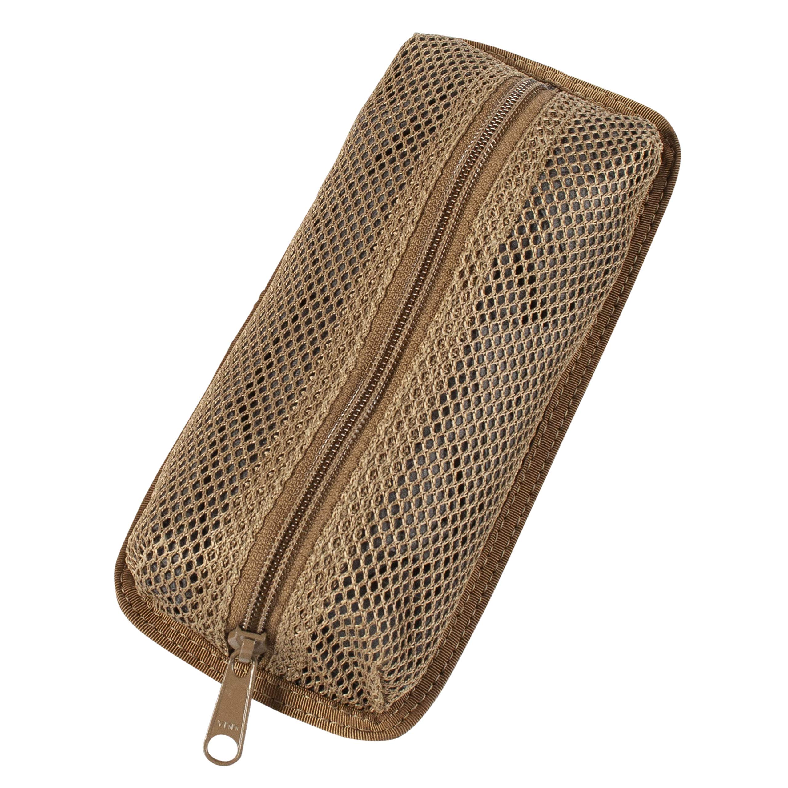 Tactical Notebook Cover.COM | Detachable Tactical Mesh Pouch, Large Size (4x8.5”), in Coyote Brown