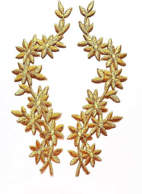 Amazon.com: Parches de oro con flores florales boho granny chic dorado  bordado apliques parches para ropa mochilas camiseta vaqueros falda  chalecos bufanda sombrero bolsa : Arte y Manualidades